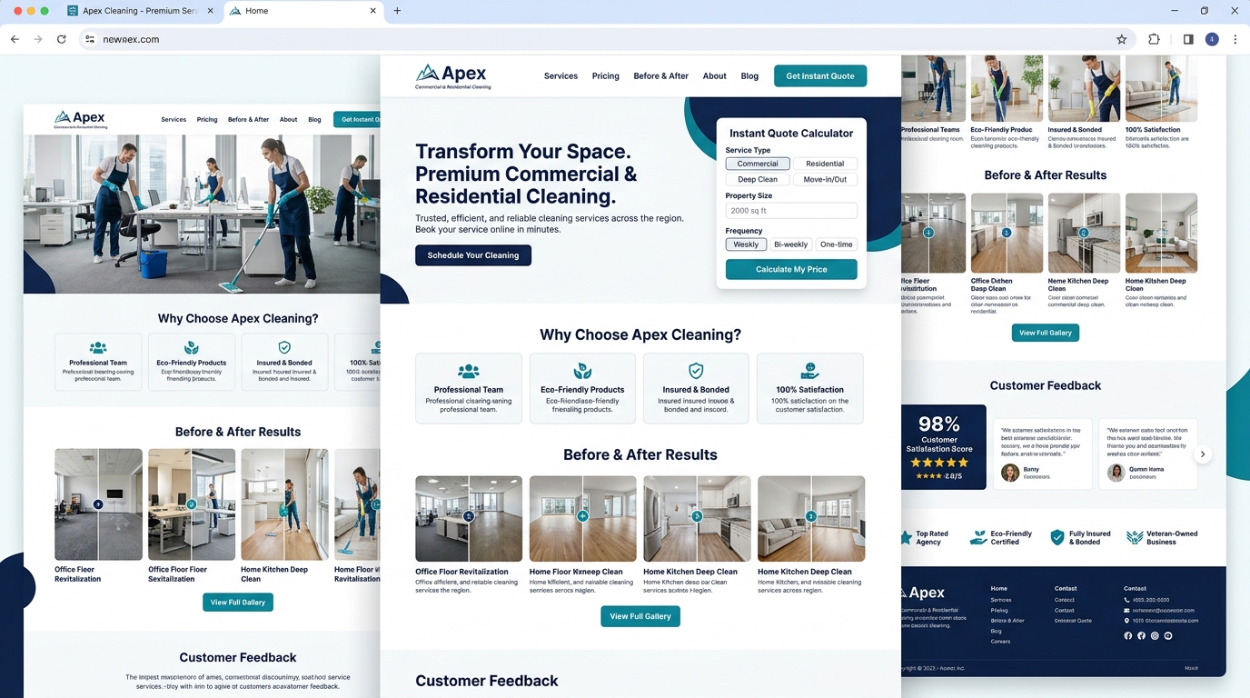 Apex Cleaning Company Website Demonstration